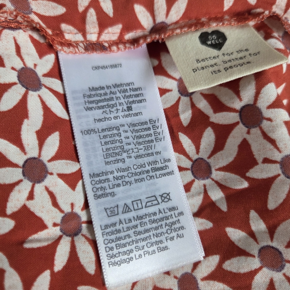 Madewell Clara Falling Daisy Midi Faux Wrap Slit Size Medium Dress Short Sleeve - Picture 5 of 8